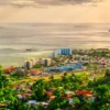 Shoreline of the Gulf of Paria in Port of Spain Trinidad and Tobago