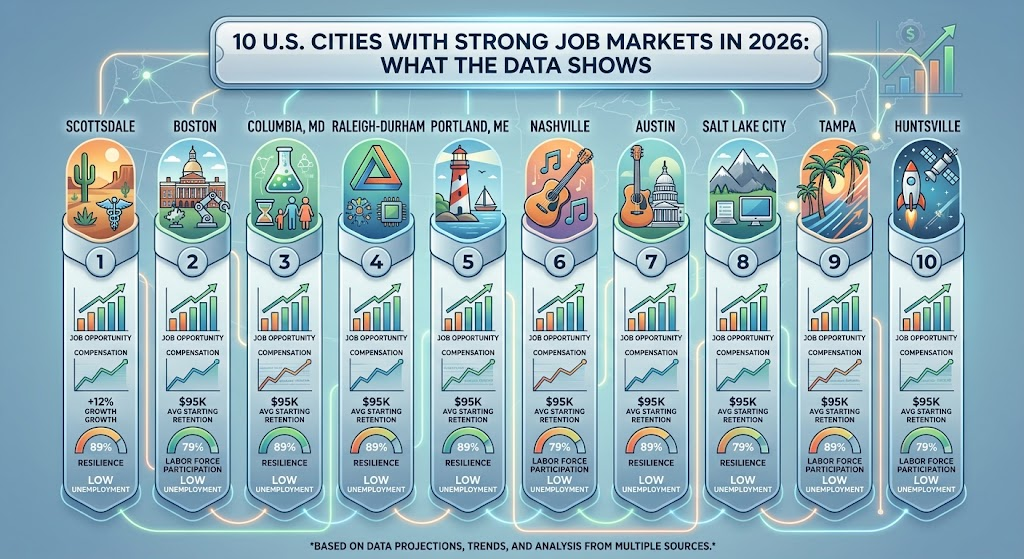 10 u. S. Cities with strong job markets in 2026: what the data shows 10 U.S. Cities With Strong Job Markets